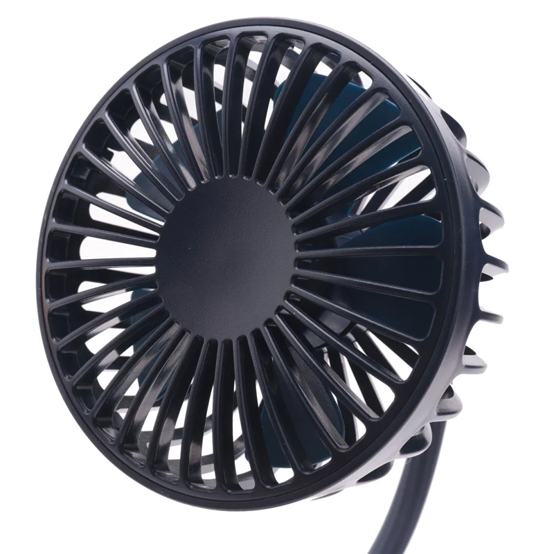 A02M-3X Mini Clip Stroller Fan,3 Speeds Settings,Flexible Bendable Usb Rechargeable Battery Operated Quiet Desk Fan Navy Blue