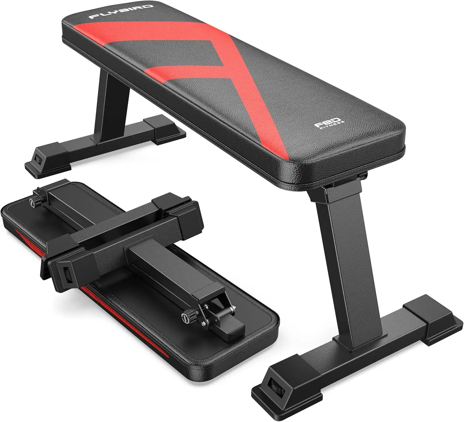 

Foldable Flat Weight Bench 600 lbs Capacity for Home Gym, Easy Storage, Strength Training