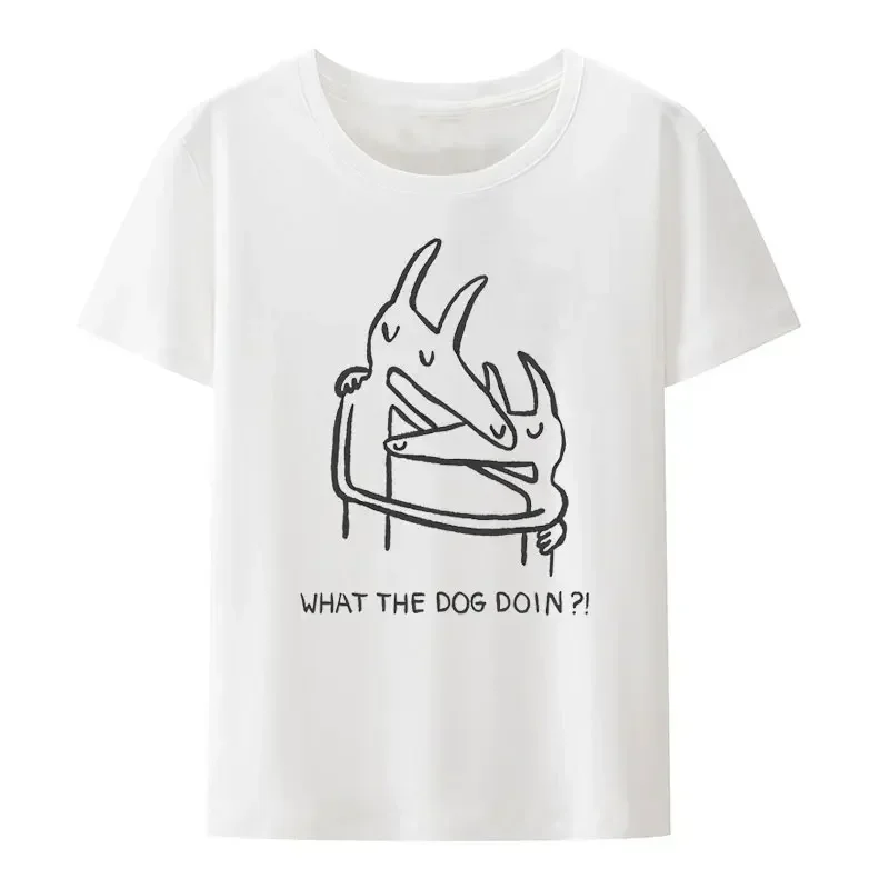 

Dog Cute Animal Modal Print Tees Men Women Short-sleev O Neck Loose Breathable Tops Hipster Shirt Twin Fantasy Fashion T Shirts