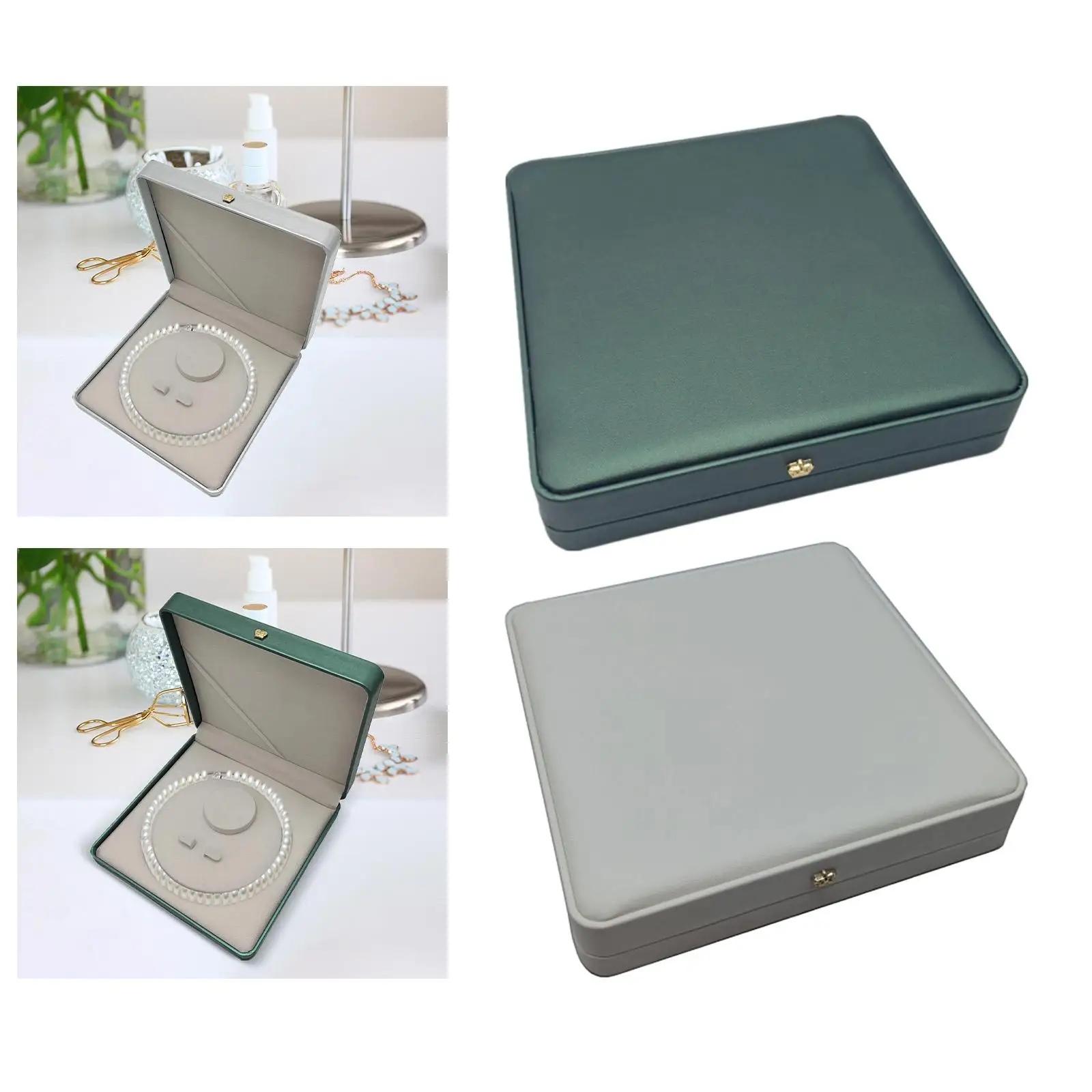 Jewelry Box Versatile for Mom Bracelets Gifts PU Leather Portable Necklace Display Case