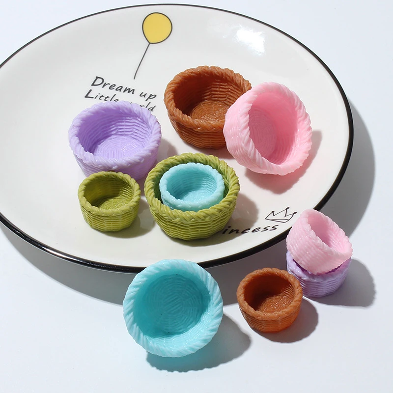 Paniers de rangement miniatures pour maison de courses, paniers de pique-nique, accessoires de décoration pour maison de poupées, 2 pièces, 1/12