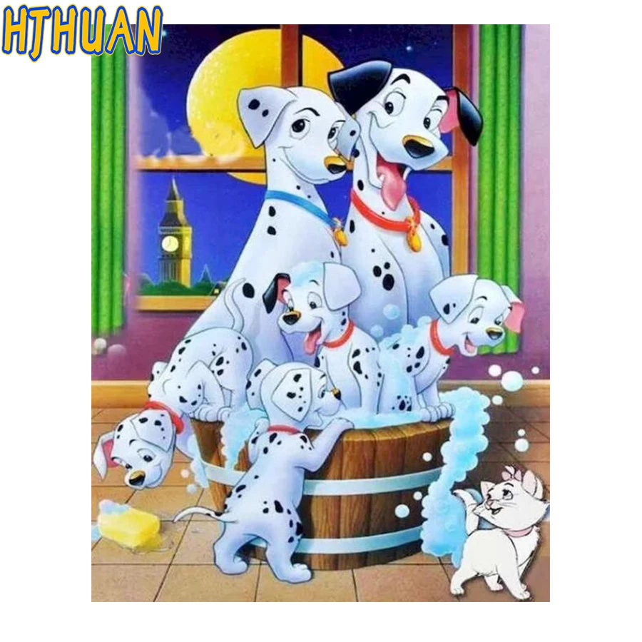 

Full Square Diamond Painting Dalmatians Animal Diamond Embroidery Cross Stitch Rhinestone Mosaic Cartoons Sale home Decoration