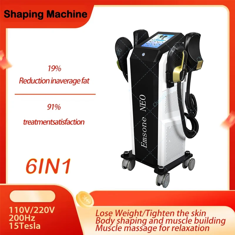 4 Handle 6500W EMS Body sculpting, Fat Reducing and Body Shaping Machine EMSone NEO Tightens Skin