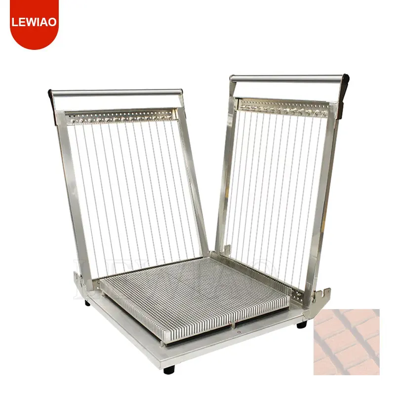 400*400 مللي متر ذراع مزدوج دليل آلة قطع الشوكولاتة الخام القطاعة الفولاذ المقاوم للصدأ قاطع البار الحلوى الحلوى قطع متعددة الحجم