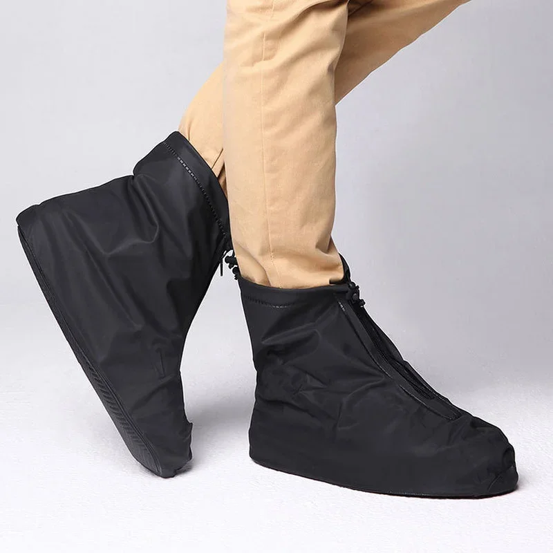 Men Women Shoes Covers for Rain Flats Ankle Boots Cover PVC Reusable Non-slip Cover for Shoes with Internal Waterproof Layer