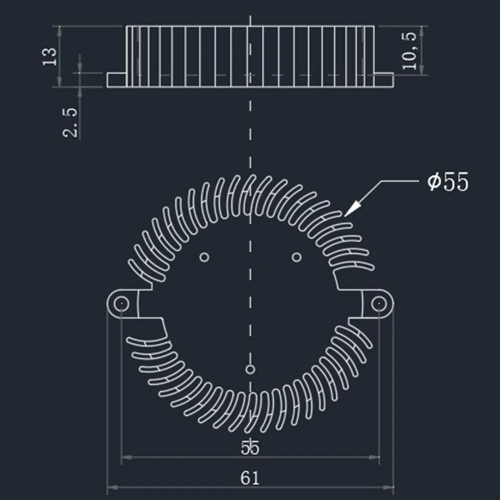 DC5V DC12V 55mm Aluminum Heatsink Fan Combination Radiator Round Cooler Silent Fan Cooling Radiator 2.0 Plug Interface