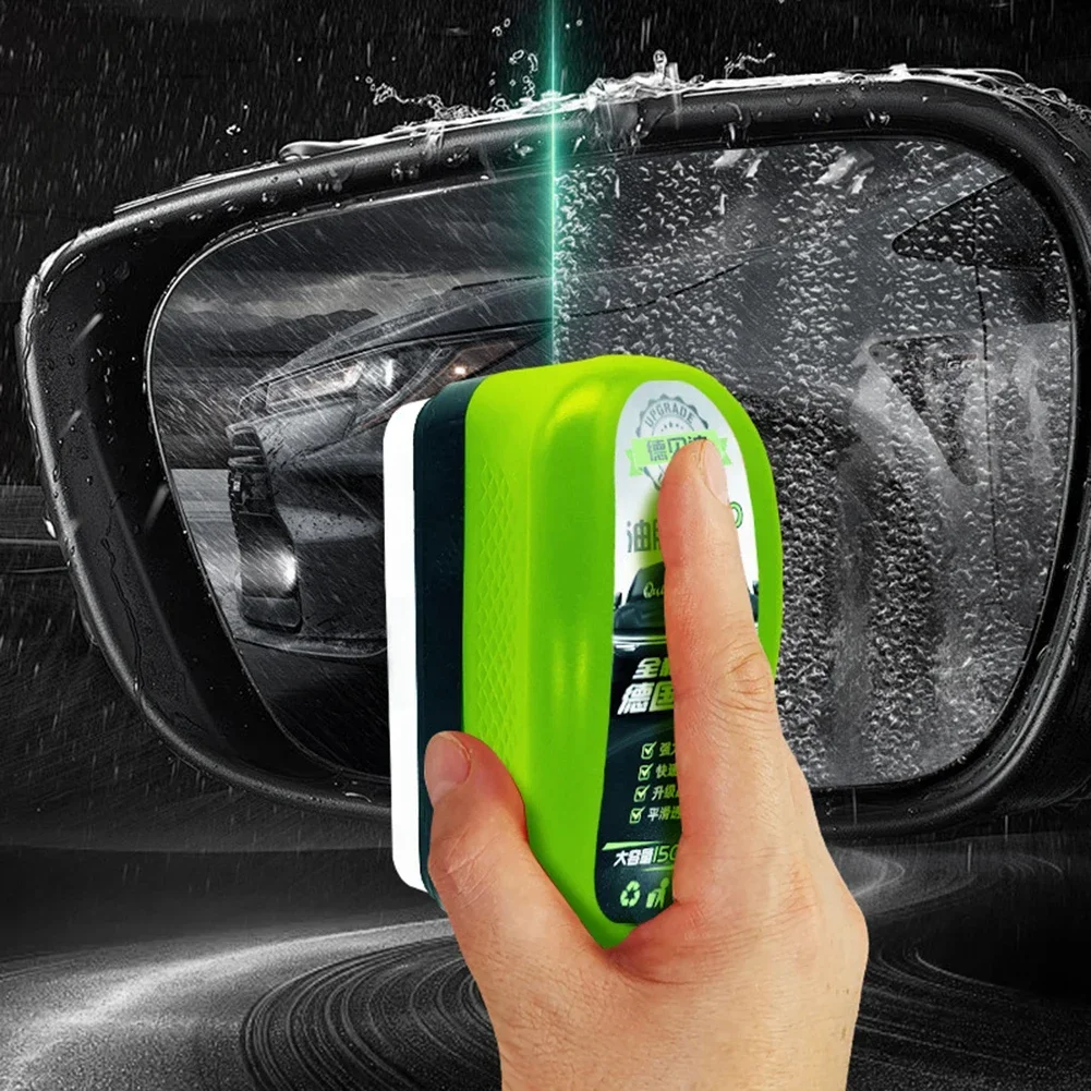 1Pc Car Glass Oil Film Wipe-front Windshield Side Window, Oil Removal, Dirt Removal, Coating, Crystal Plating, Strong Cleaning