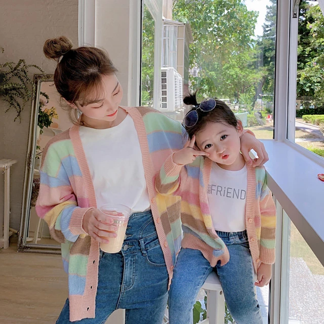 Matching Cardigan Mother Daughter Mom Baby Girl Matching Clothes Mother Daughter Aliexpress