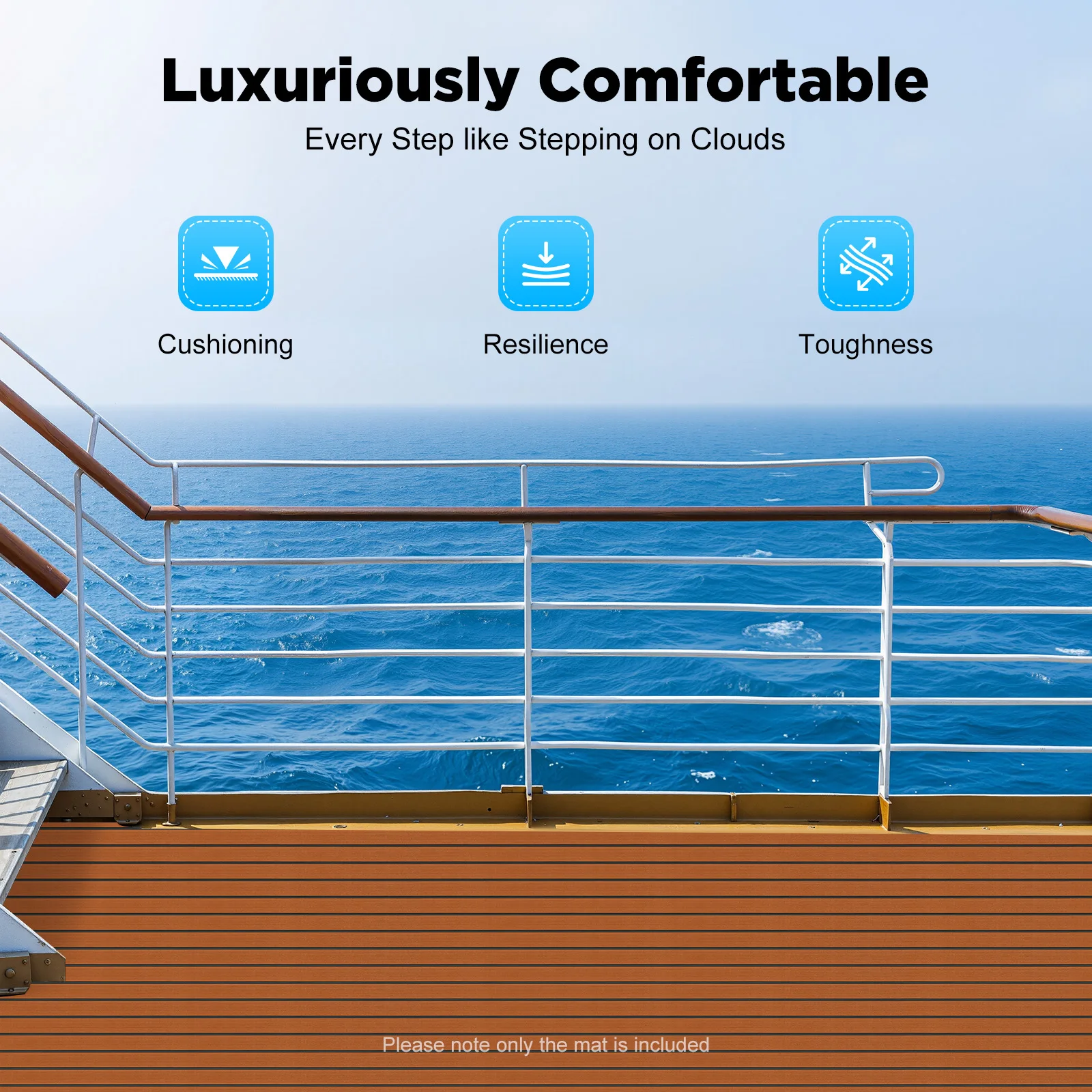 

240*60cm Eva Anti-Slip Mat Foam Faux Teak Decking Sheet Striped Yacht Mat 2 Styles Brown/Light Grey For Motorboat Rv Yacht Kayak