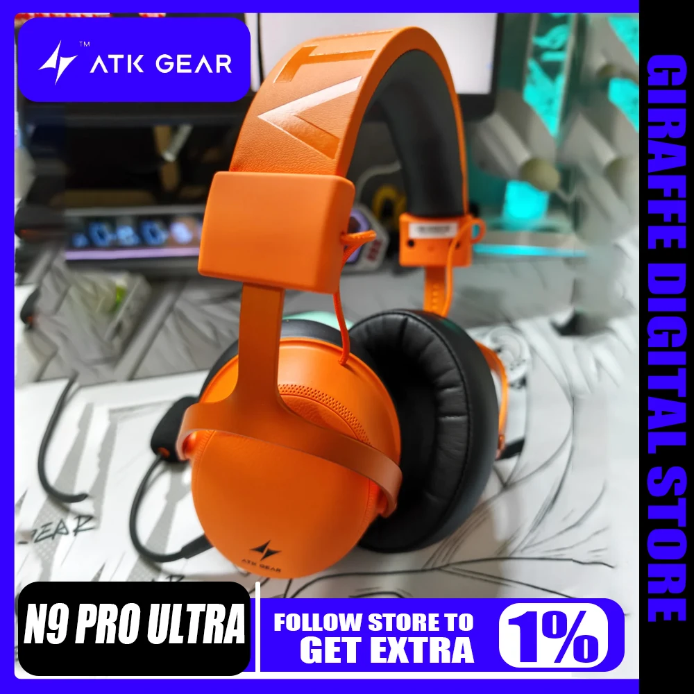 

ATK N9 Pro Ultra Беспроводная игровая гарнитура Четырехрежимная HiFi 3D Surround Пространственное аудио 53 мм Музыкальные наушники с динамическим драйвером Наушники-вкладыши