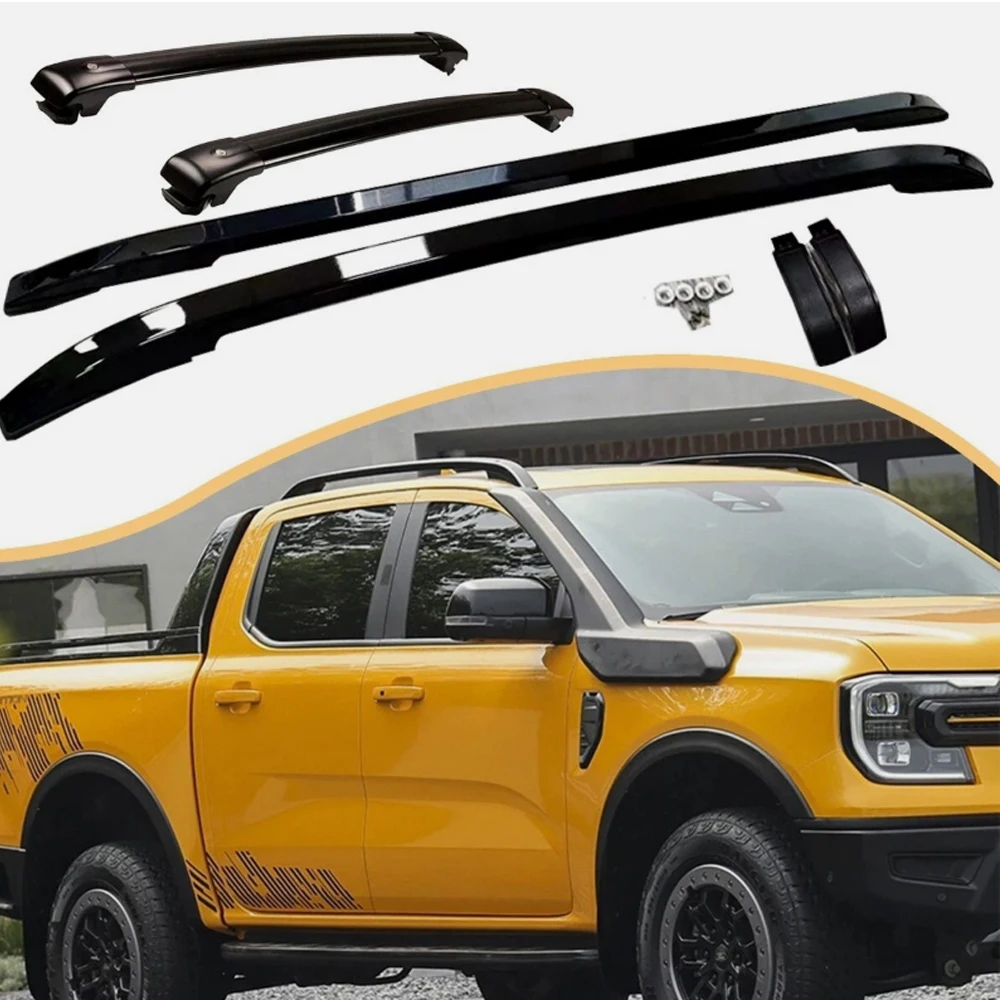Алюминиевый багажник на крышу для Ford Ranger T9 2023-2025, поперечины для безопасного хранения багажа, прочный для путешествий, приключений (4 шт.) Алюминиевый багажник на крышу для Ford Ranger T9 2023-2025, поперечины для безопасного хранения багажа, прочный для путешествий, приключений (4 шт.)