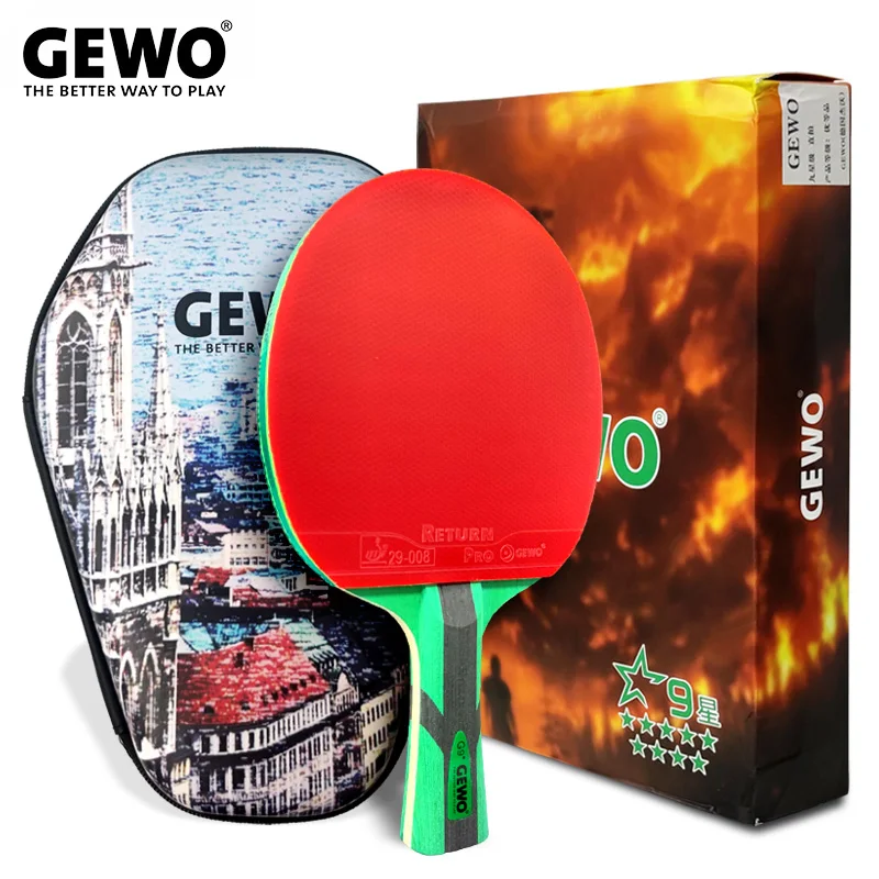 

GEWO Professional Table Tennis Racket 9 Star Ping Pong Paddle Racket Bat AL Carbon Germany Brand