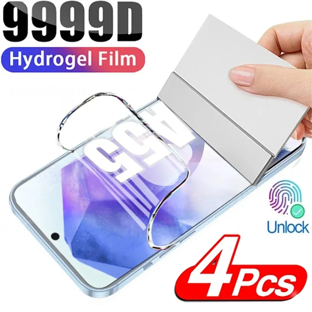 4 SZTUK Folia hydrożelowa do Samsung A55 A54 A35 A25 A15 5G A34 A14 Folia ochronna do Samsung A53 A13 A52S A33 A73 A51 A71 A32 Film