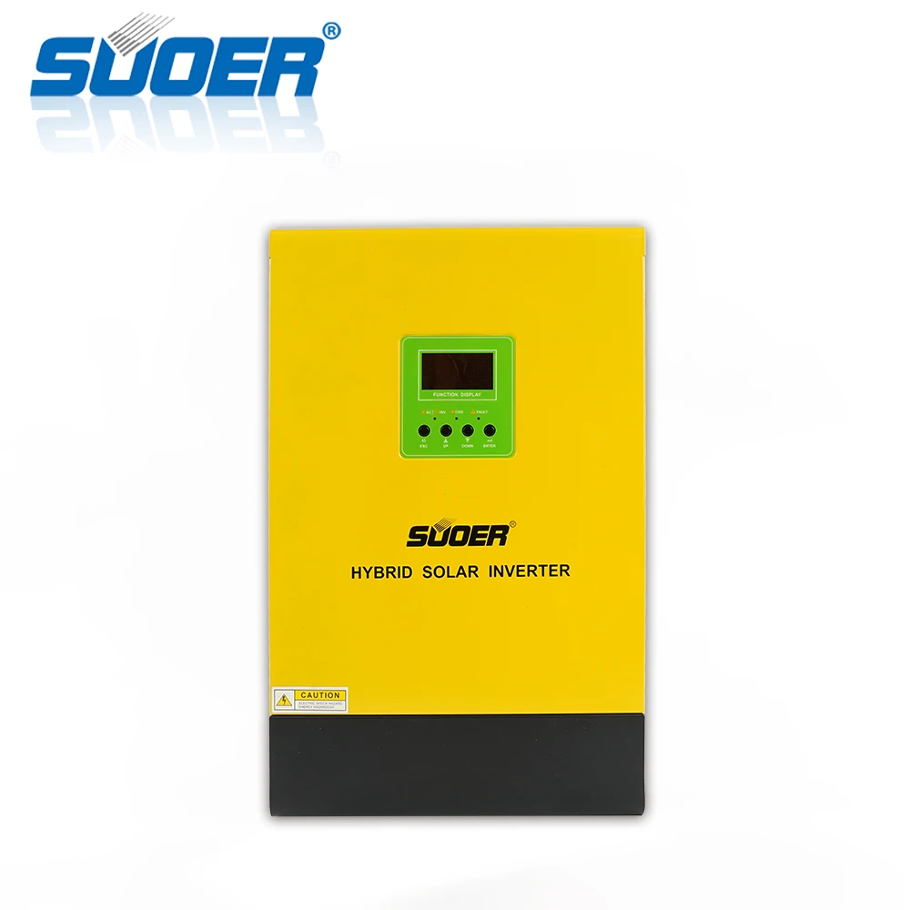 Inverter Hybrid Tenaga Surya 48V 230V 5000W dengan Layar LCD, Inverter 5KW dengan Pengontrol Pengisian Daya MPPT Terintegrasi