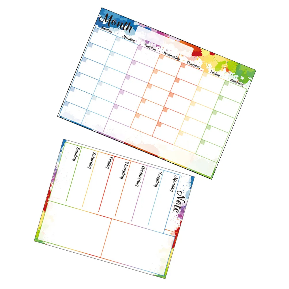 

Набор из 2 магнитных досок-планировщиков: ежемесячный и еженедельный календари для холодильника, органайзер для семейного меню и списка покупок