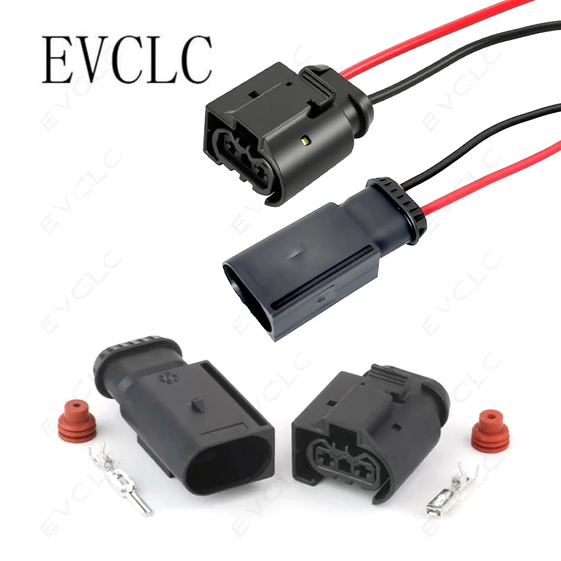1 Set 2-Pin Waterproof Harness Connector Plug 7514237-02/50290060 for Mercedes-Benz Air Pump Male & Female Plug