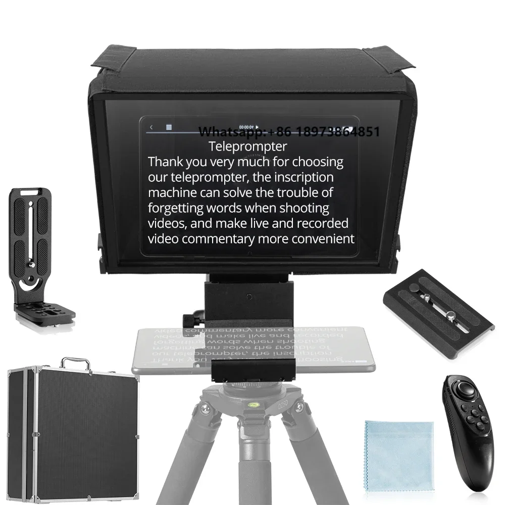 

Ambitful T16 Big Screen Prompter Professional Interview Foldable Teleprompter for Smartphone DSLR Live Video Recording