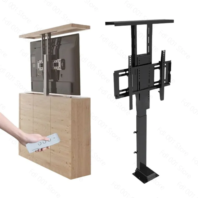 32-80 Inches Motorized Hidden TV Cabinet Lift Electrically Height-Adjustable TV Bracket for Installation with Remote Control