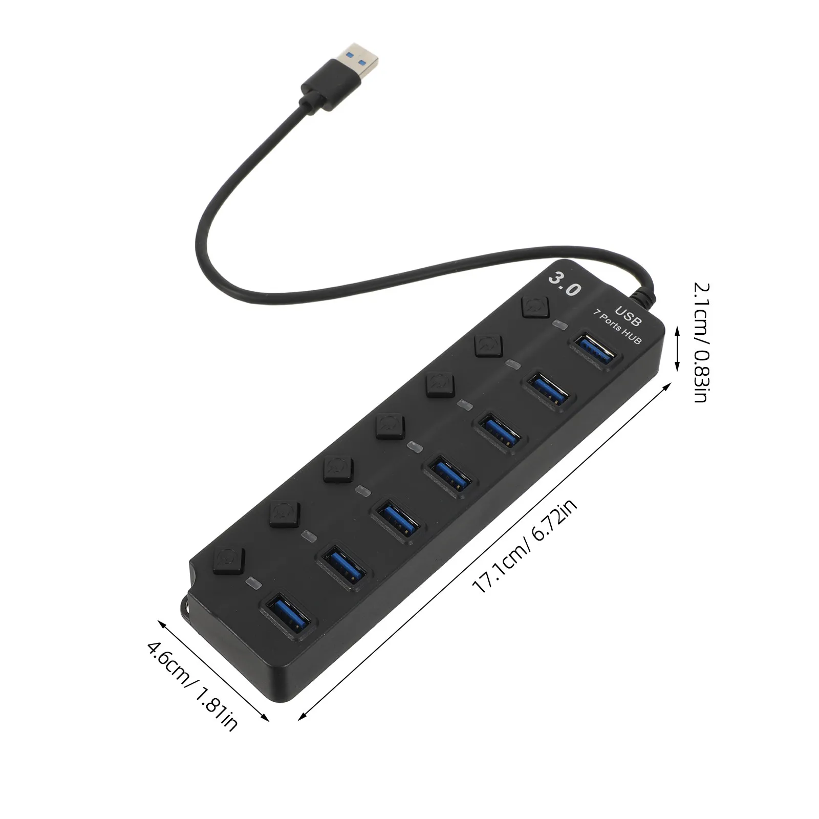 Usb3.0 Hub 7-Port Multiple USB Port Splitter Adapter USB Expander for Laptop Computer Fast 5Gbps Data Transfer Backup Power