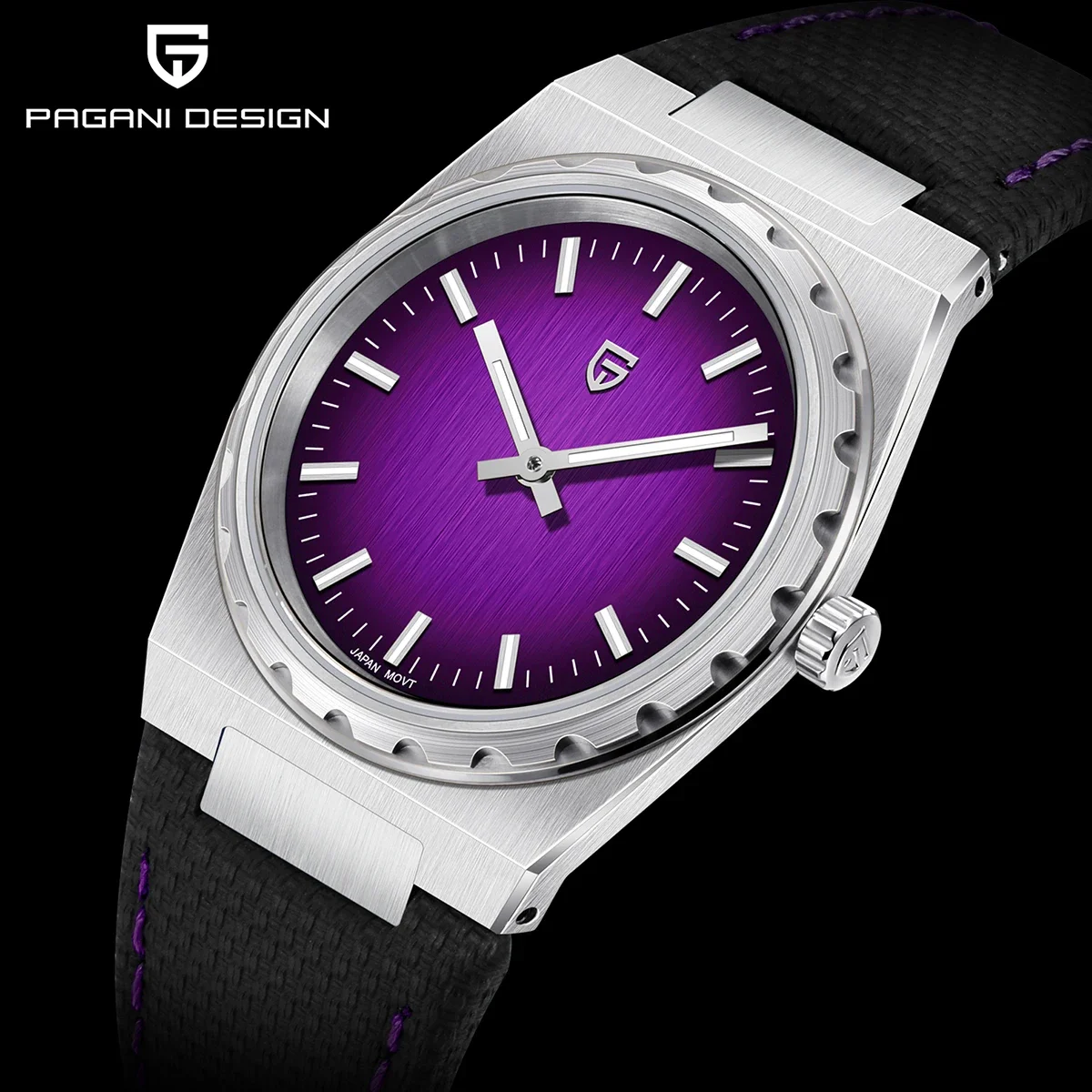 PAGANI DESIGN Original Thin 7mm Men'S Quartz Watch Vj21 37mm Sapphire Stainless Steel Waterproof 10bar Luminous C3 Reloj Hombre