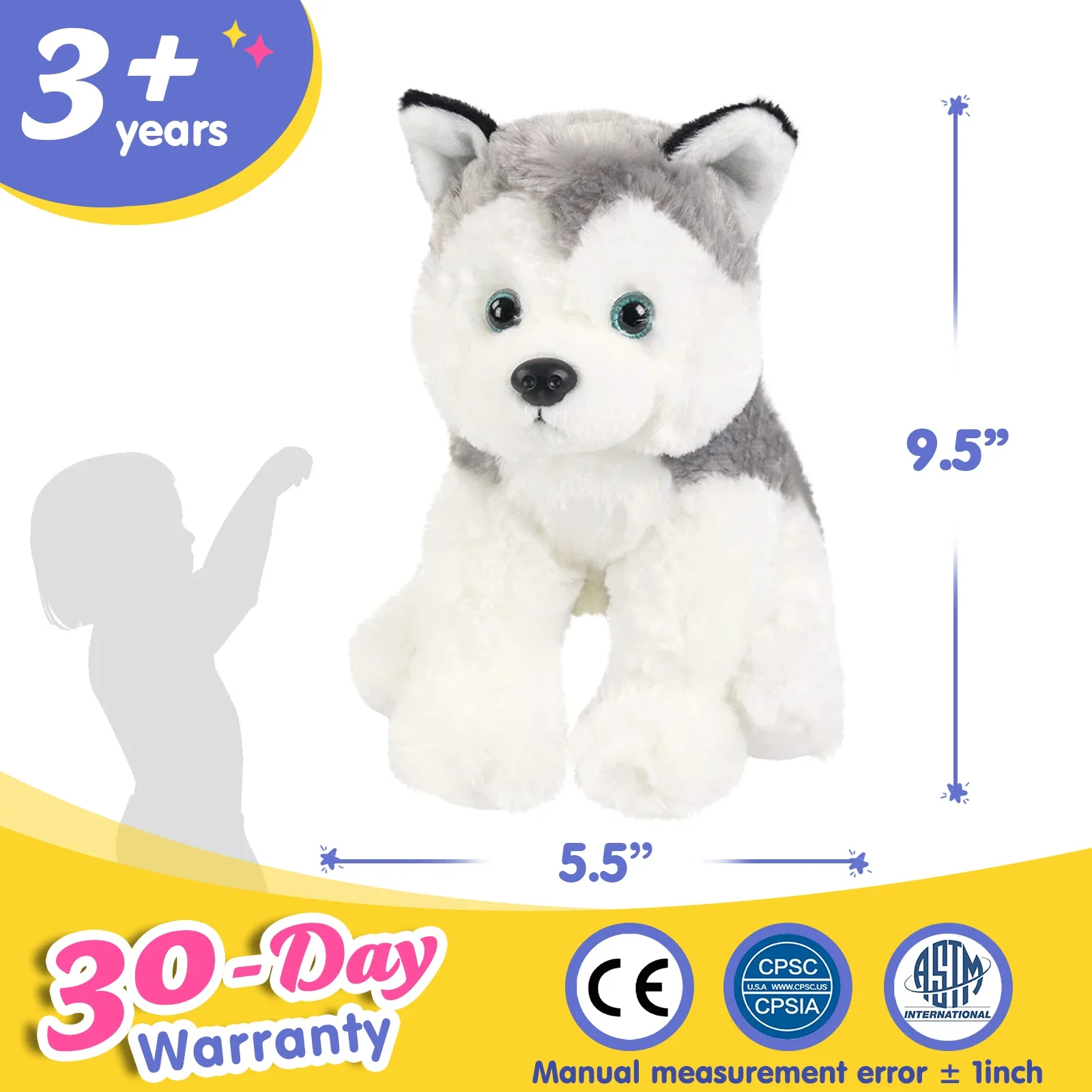 30cm Husky Dog Doll White Plush Toys Cute Soft Throw Pillows PP Cotton High Quality Stuffed Animals for Girls Birthday Gift