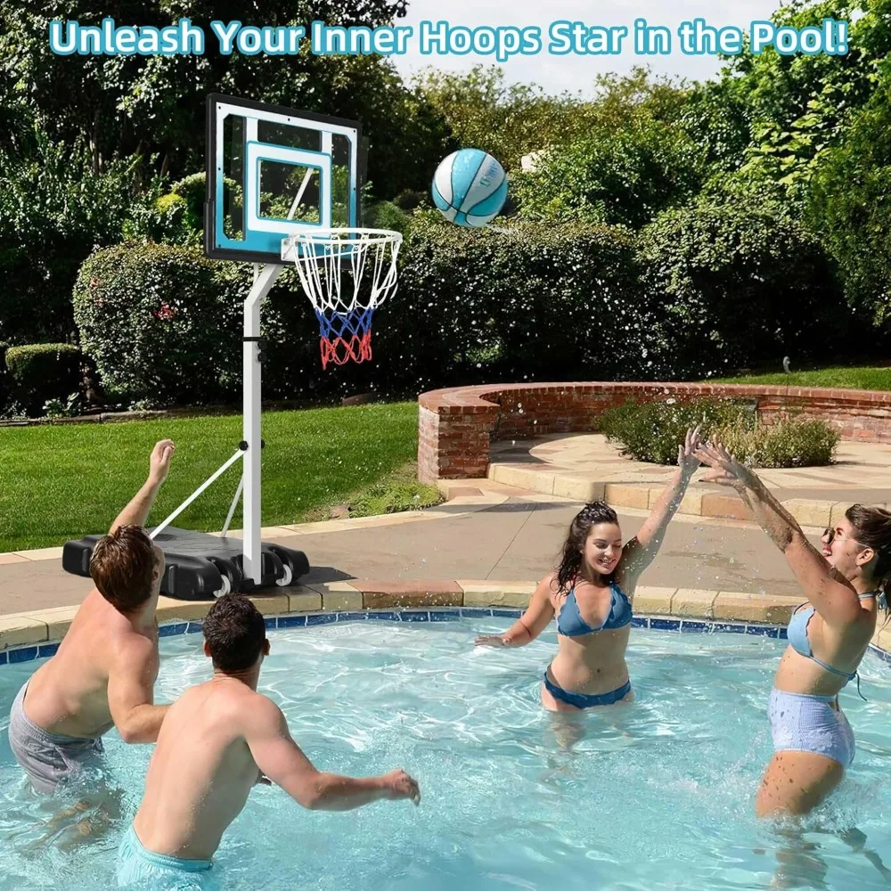 طوق كرة السلة المحمول لارتفاع قابل للتعديل وقاعدة شديدة التحمل لمتعة الأسرة في الهواء الطلق #3