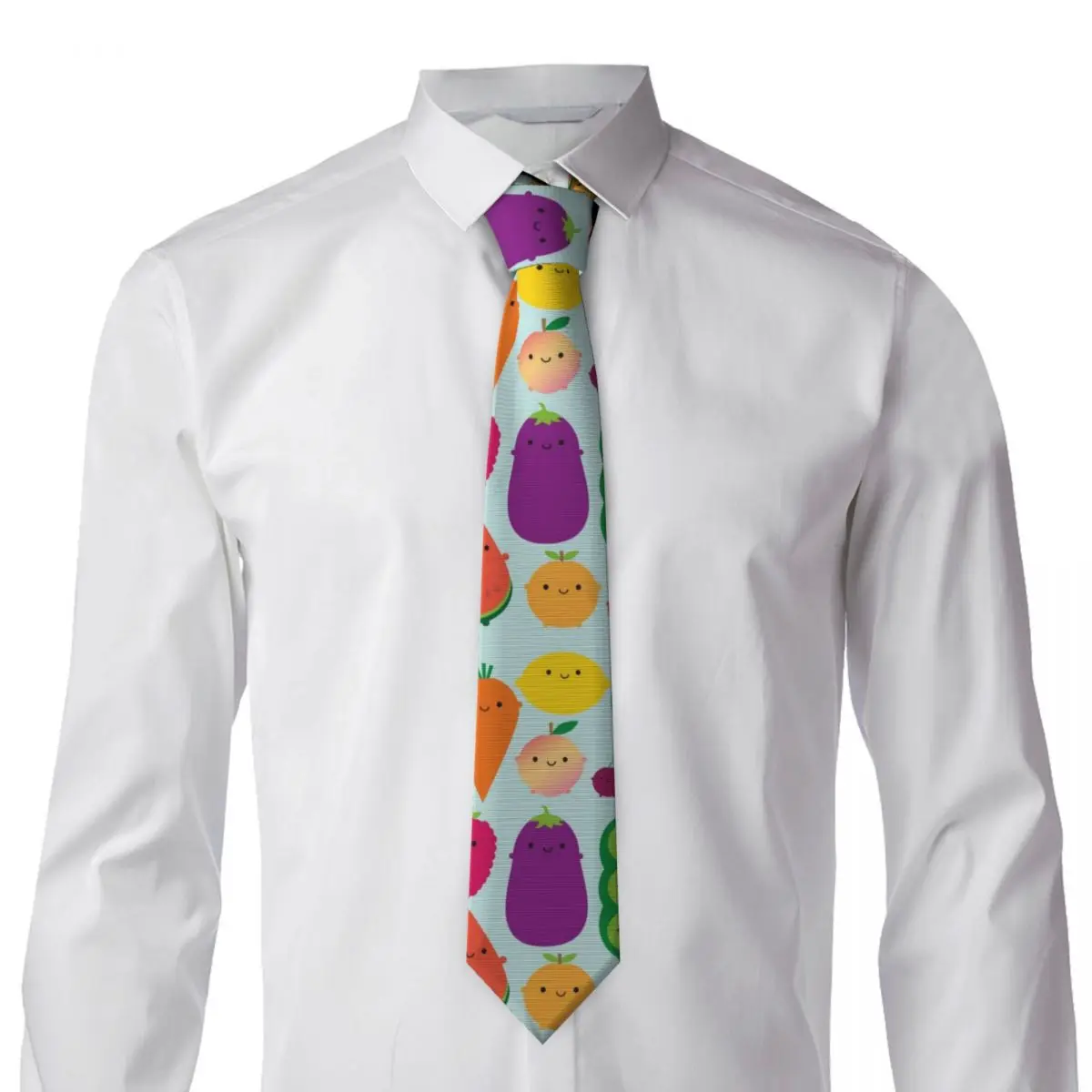 5 A Day Fruit And Vegetables Necktie for Men Silk Polyester 8 cm Neck Ties Party Suits Tie Casual Gravatas