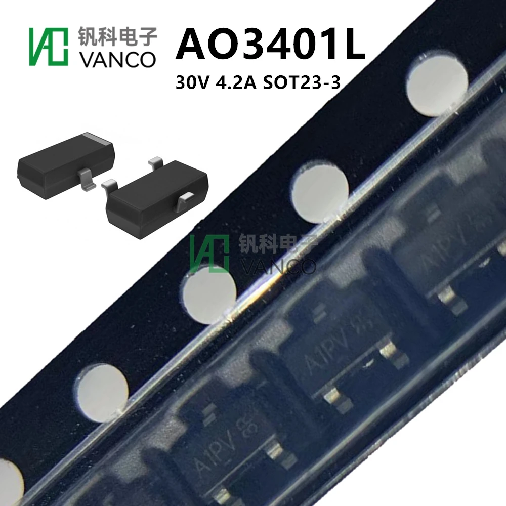 50Pcs Kit AO3401L Mosfet P-CH 30V 4.2A SOT23-3 In Sctock