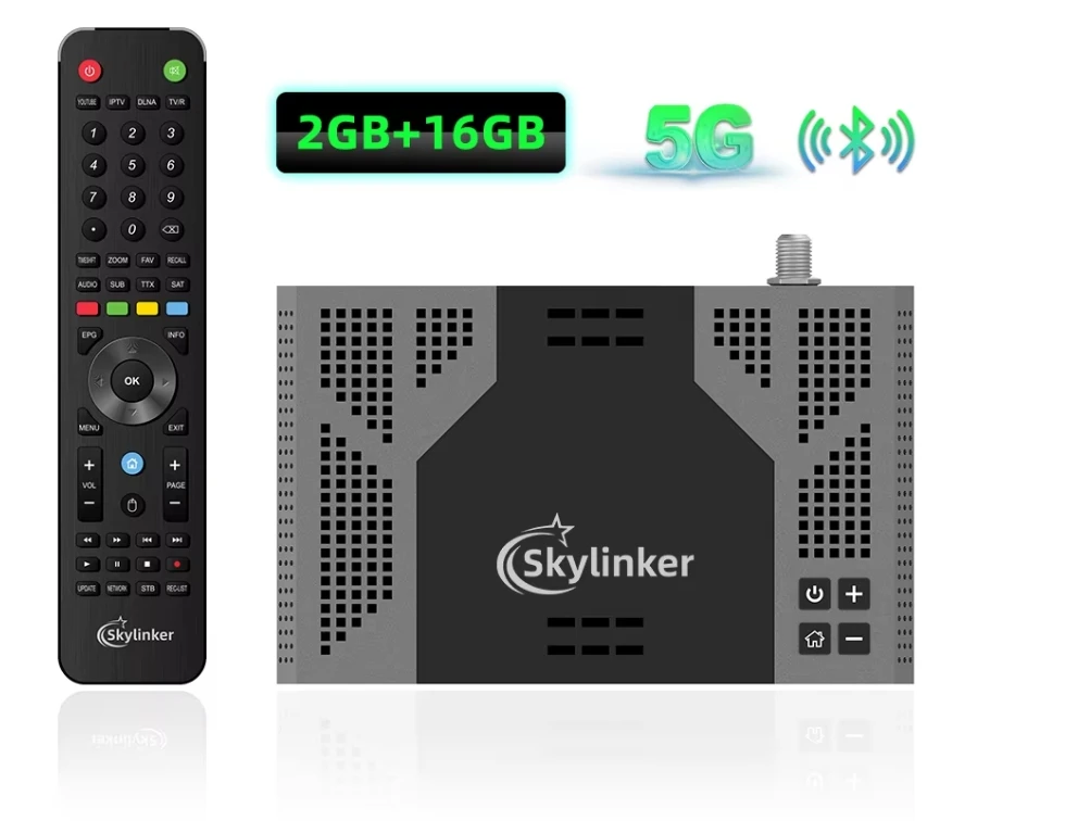 [Genuine]2025 New Skylinker Z8 Hybrid Android DVB-S2 HD 4K TV Box H265 2G+16GB 5G Wifi OTT Set-Top Box+DVB-S2 Satellite Receiver