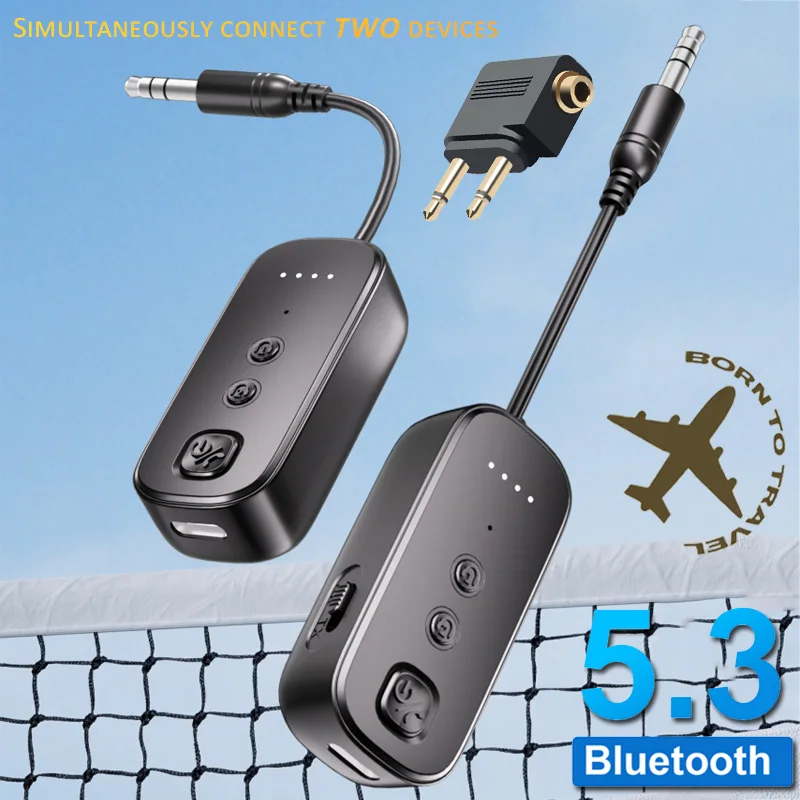 3 in 1 Bluetooth 5.3 Transmitter Receiver FM Modulator Transmitter 3.5MM AUX Type-C Multi-point Interface CD-Quality Hifi Music