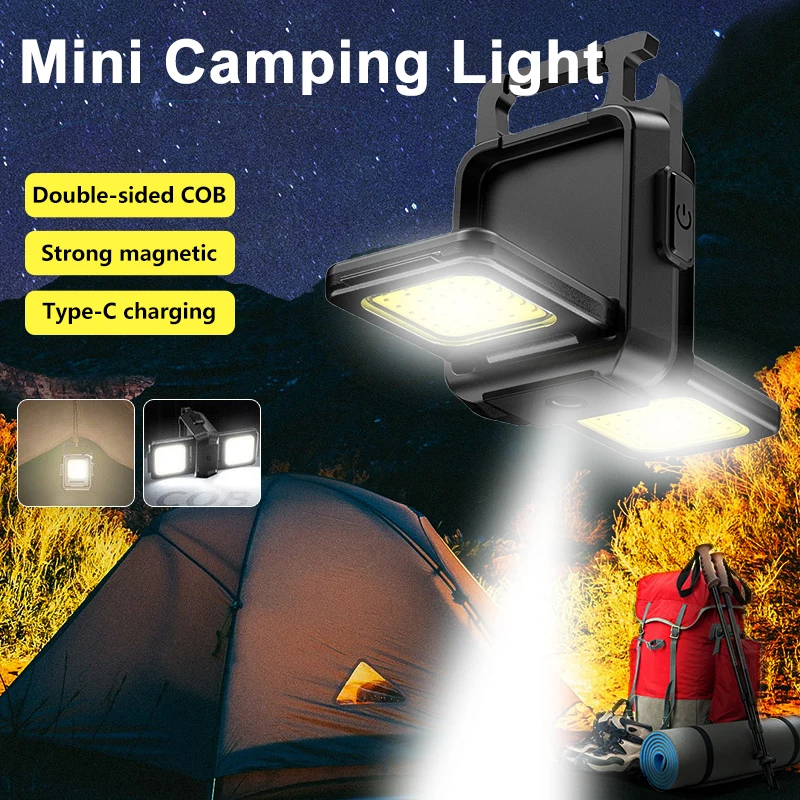 Mini luz de trabajo COB, Sacacorchos de luz, linterna de emergencia, linterna magnética recargable, 5 modos de iluminación, luz de Camping, nuevo