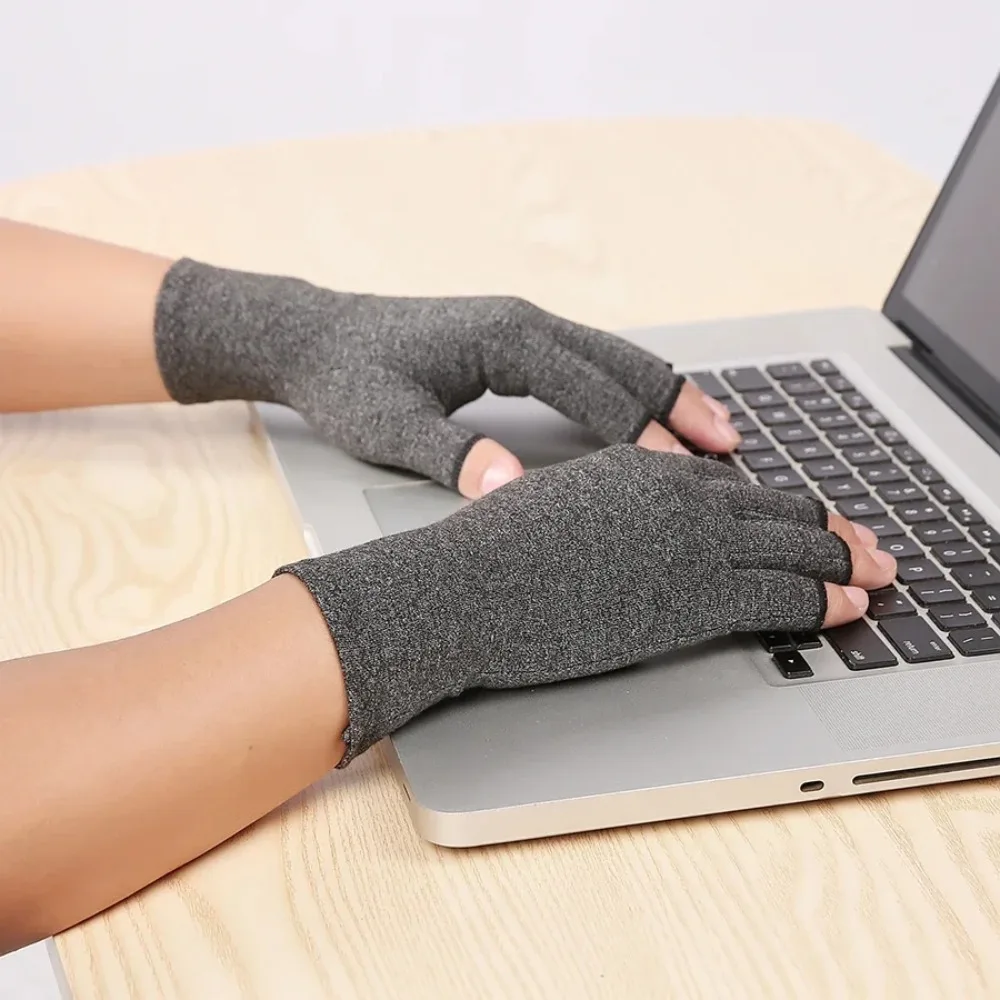 Winter Gloves Pressure Training Gloves Half Finger Joint Care Ventilate Anti Slip Exercise Fitness Cycling Sports Work Gloves