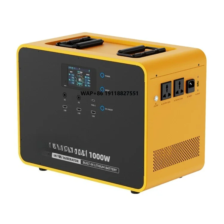 Rechargeable Backup Power Lifepo4 Battery Emergency Solar Generator 1000 Watt Portable Power Station