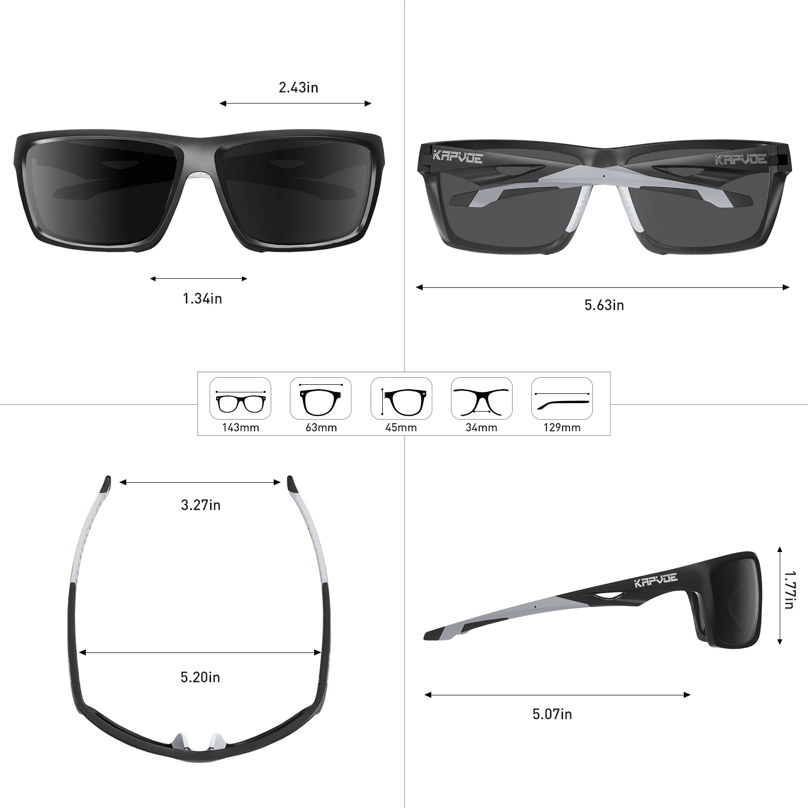 KAPVOE Cycling Sunglasses Polarized Cycling Glasses UV400 Driving MTBRunning Riding Bike Goggles Sports Outdoor Bicycle Eyewear