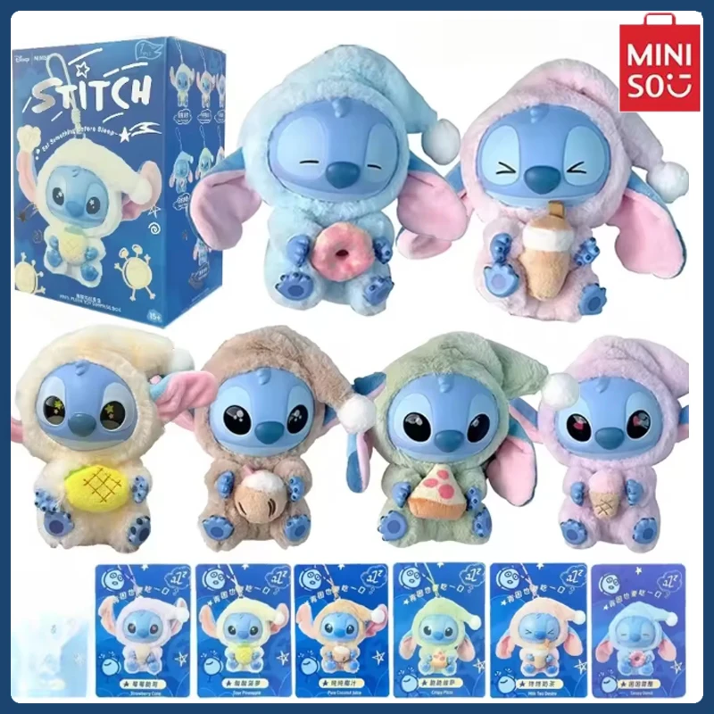 

Высококачественная серия Stitch Eat Some Thing Before Sleep, плюшевая слепая коробка, сумка, подвеска, милая виниловая кукла, загадочная коробка, игрушка-сюрприз, подарок