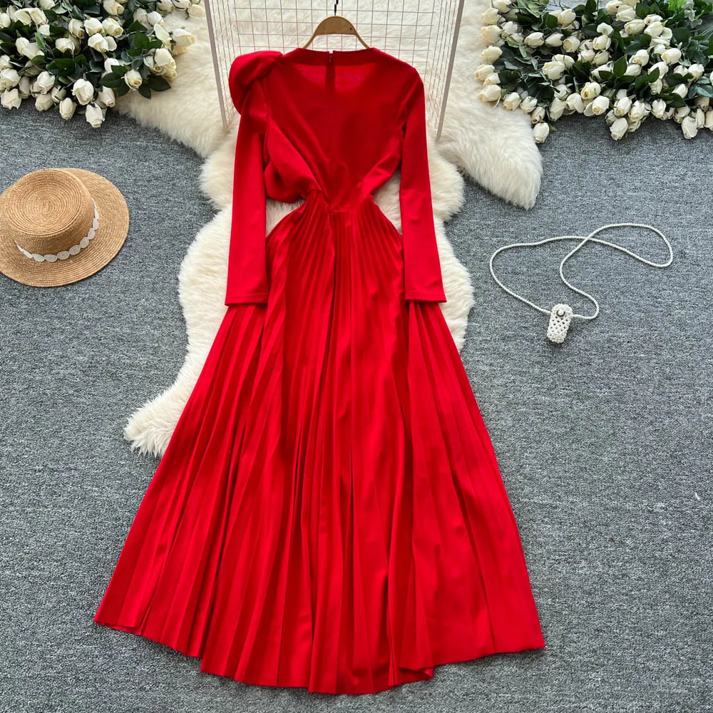 ชุดเดรสทรงบอดี้คอนสไตล์วินเทจเก๋ไก๋ แต่งลายดอกไม้สามมิติ ดีไซน์หรูหราสไตล์เกาหลี โบโฮ สำหรับผู้หญิง