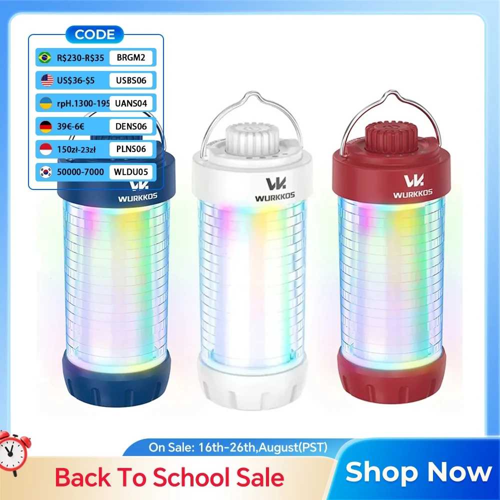 Wurkkos CL01 550LM RGB 550LM wiederaufladbare LED-Taschenlampe, Campinglaterne, Powerbank, magnetisches Arbeitslicht, wiederaufladbar, wasserdicht