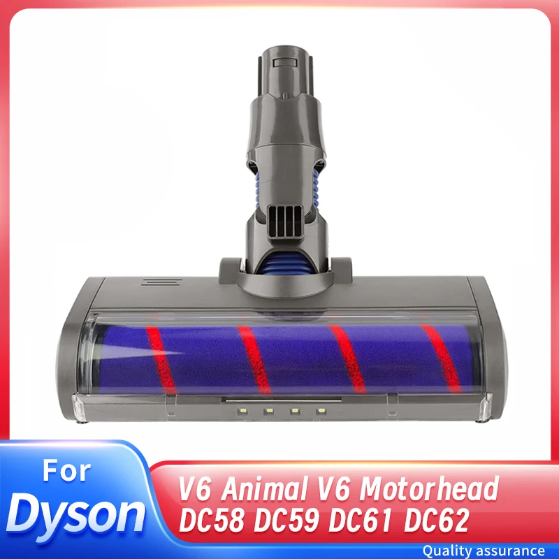 Soft Roller Cleaner Head with LED Headlights for Dyson Vacuum Cleaner V6 Animal/ V6 Motorhead /DC58/DC59/DC61/DC62/DC74 Models