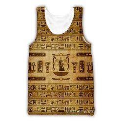 New Ancient Egyptian Egypt God Pharaoh Tank Tops Men's Clothing Harajuku Streetwear Oversized Tops Sleeveless T-Shirts Clothing