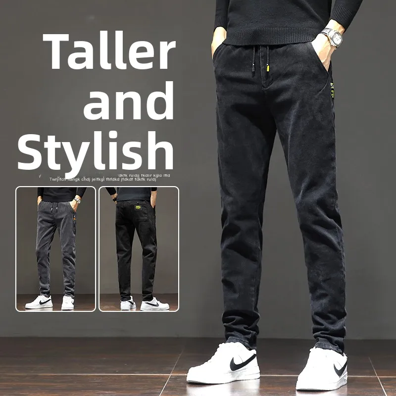 

Мужские джинсы Bla Slim Fit с эластичным поясом, повседневные длинные брюки для осени, удобные прямые брюки для молодых мужчин