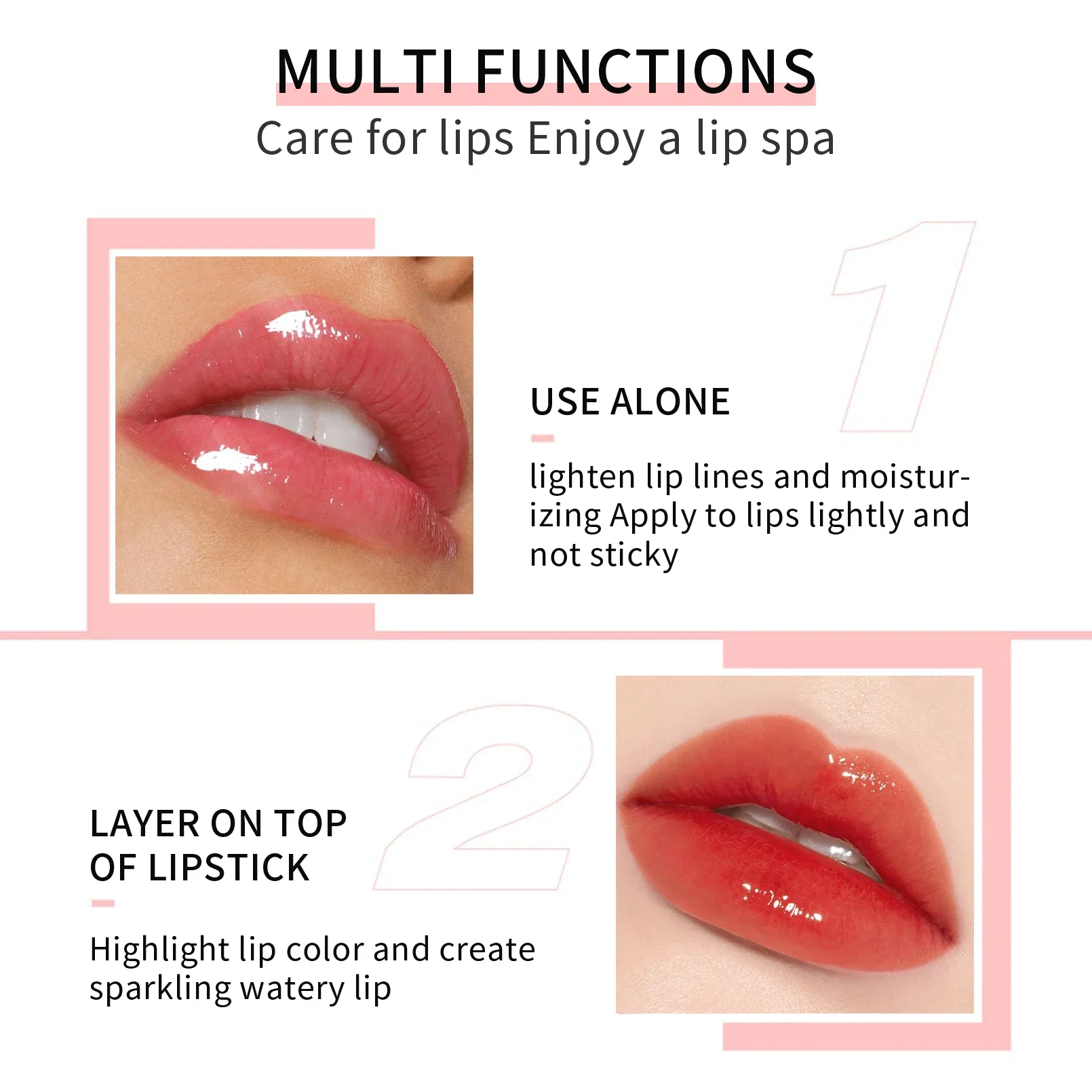 Hellokiss Crystal Jelly Moisturizing Lip Oil Plumping Gloss แต่งหน้าเซ็กซี่ Plump Lip Glow Oil Tinted Lip Plumper