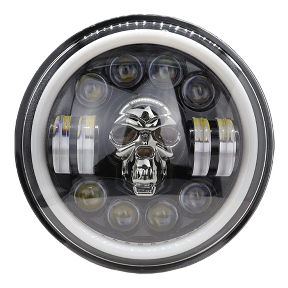 Motorcycle Skull Led Headlight Motorcycle Light Motorcycle Off-road Headlight 60W led skull motorcycle headlight