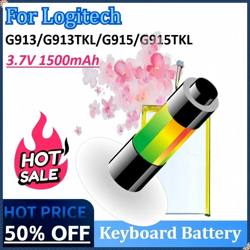 

3.7V 1500mAh Keyboard Battery for Logitech G913/G913TKL/G915/G915TKL AHB355085PCT Rechargeable Battery