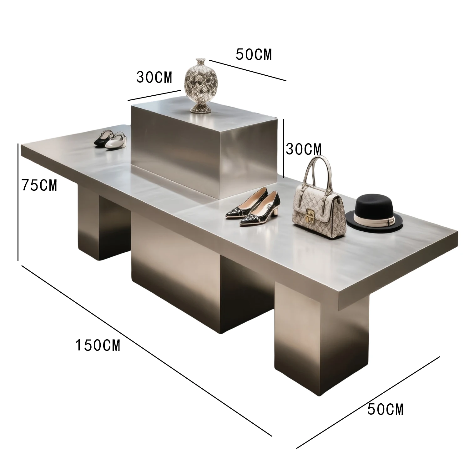CC Clothing Store Nakajima Product Display Stainless Steel Display Table Beauty Salon Water Table