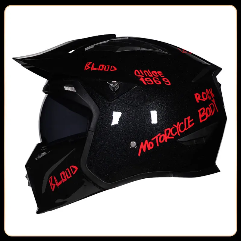 

New Arrival Men Motorcycle Professional Racing Flip Up Crash Helmet ABS Material Modular Dual Lens Helmets DOT Certification