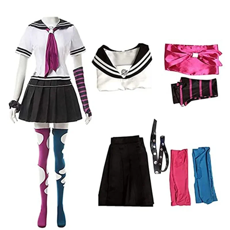 Anime Danganronpa Ibuki Mioda Cosplay Costume Sailor Suit Uniform Wig Halloween Costumes for Women