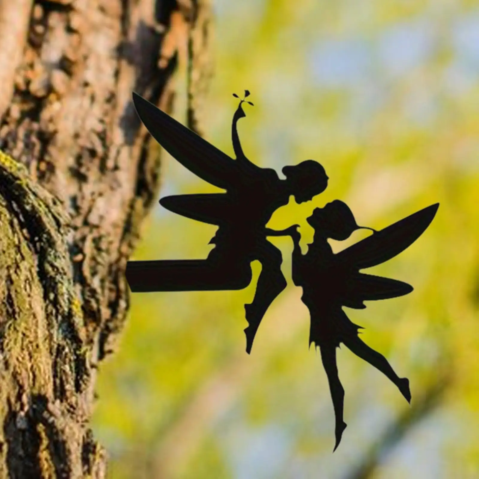 Fairy Silhouette Garden Stake,Angel รูปปั้น Figurine Backyard Fairy Garden Art ตกแต่งรูปปั้นแสดงงานศิลปะสําหรับ Courtyard