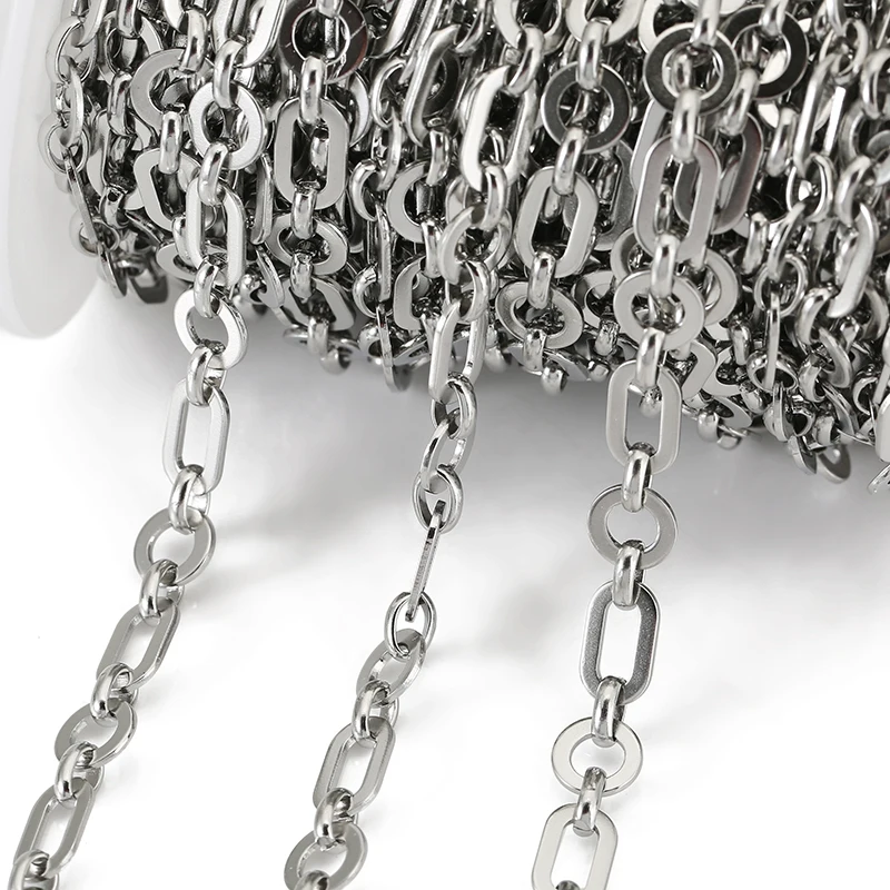 

1 Meter Stainless Steel Punk Hip Hop Chains Square Circular Handmade Chain DIY Jewelry Making Bracelet Necklace Jewelry Chain