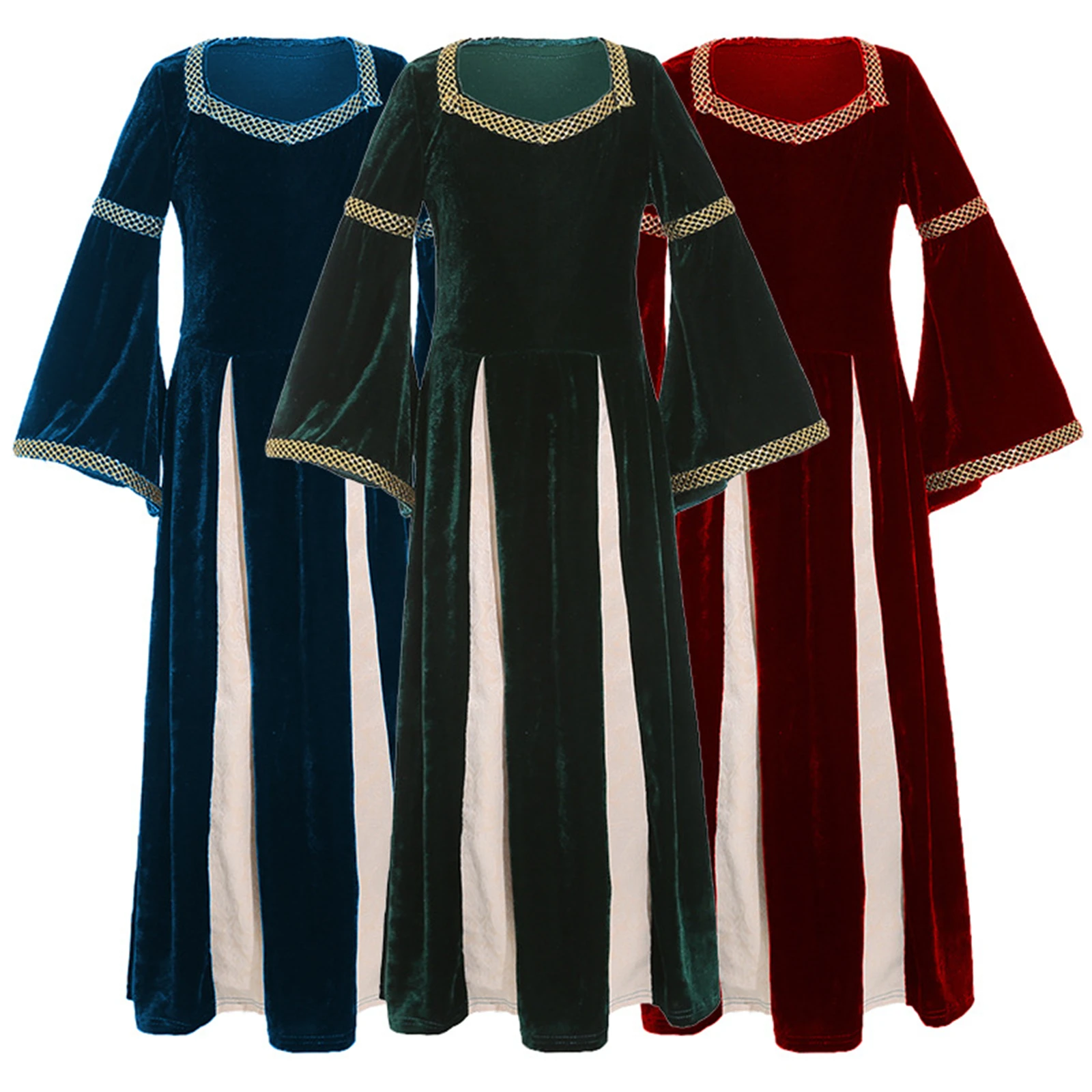 中世のドレス レトロ コート ボール ベル スリーブ 女の子用 ハロウィン クリスマス パーティー