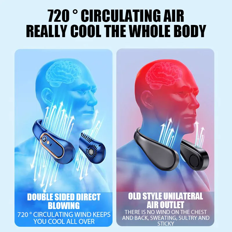 Hanging Neck Fan Digital Display Power Ventilador Bladeless Neckband Fan Portable Mini Air Cooler USB Rechargeable Electric Fans image 3
